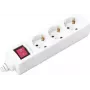 Sygonix BT-2372210 Régua de tomadas tripla com interruptor iluminado, branca, cabo de 1,5 m