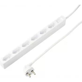 Sygonix SY-5775150 régua de tomadas 6 tomadas com ficha europeia, branco, cabo de 1,5m