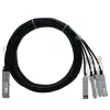 BlueLAN X4DACBL2-BL Cabo breakout Direct Attach passivo 40GBASE-CR4 QSFP para 4x10GBASE-CR SFP+ compatível com Intel, 2 m, AWG30