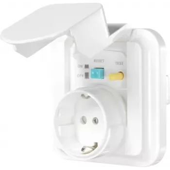 Sygonix SY-5775152 Tomada Schuko com proteção diferencial de encastrar simples com proteção reforçada contra contactos IP44 branca