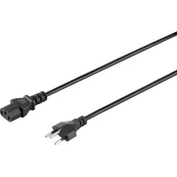 Sygonix SY-5042720 Cabo de alimentação IEC C13, ficha Schuko angular CEE 7/7 para conector fêmea IEC C13, 2 m, preto