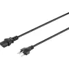 Sygonix SY-5042720 Cabo de alimentação IEC C13, ficha Schuko angular CEE 7/7 para conector fêmea IEC C13, 2 m, preto
