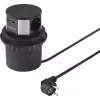 SYGONIX SY-4780156 Torre de tomadas 8 tomadas AC 2 USB-A 1 USB-C cabo de 1,5 m preta/prateada