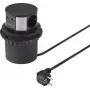 SYGONIX SY-4780156 Torre de tomadas 8 tomadas AC 2 USB-A 1 USB-C cabo de 1,5 m preta/prateada