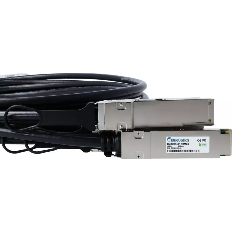 BlueLAN QDD-4X100G-2M-BL Cabo DAC breakout 400G QSFP-DD compatível com Juniper 2 m AWG26