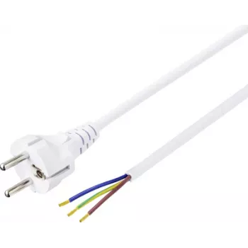 Sygonix SY-5043502 Cabo de alimentação CEE 7/7 para IEC C13 branco 1,5 m