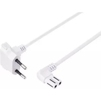 Cabo de alimentação Sygonix SY-5043434 CEE 7/16 para IEC C7 branco 1,5 m