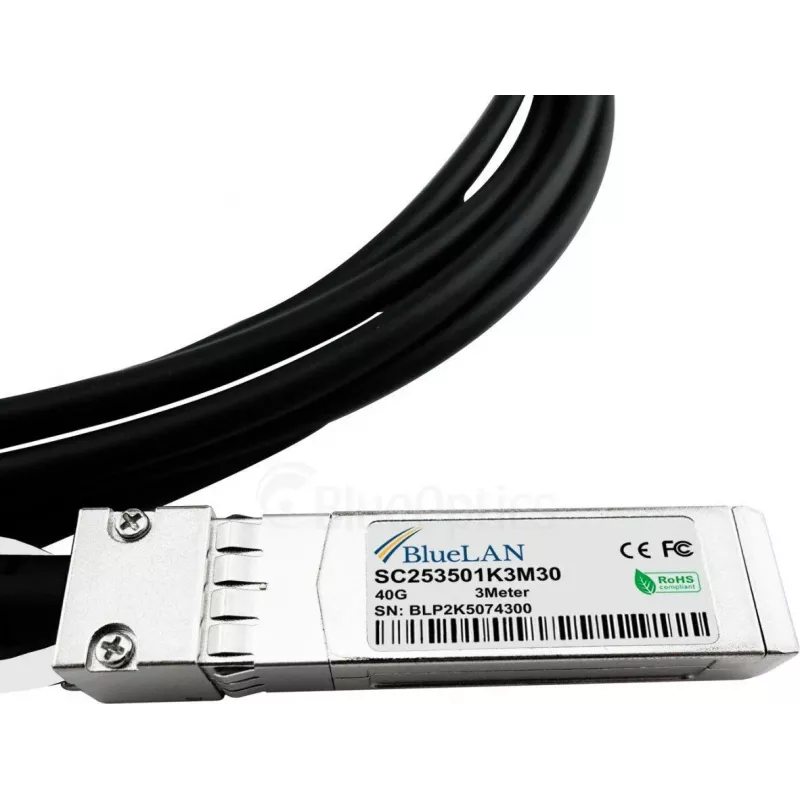 Cabo breakout Direct-Attach passivo BlueLAN 40G QSFP+ para 4x10G SFP+, 5 m, 26 AWG, compatível com NVIDIA L45593-D178-B50 L45593-D178-B50-BL