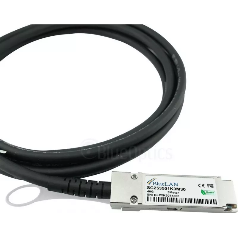 Cabo breakout Direct-Attach passivo BlueLAN 40G QSFP+ para 4x10G SFP+, 5 m, 26 AWG, compatível com NVIDIA L45593-D178-B50 L45593-D178-B50-BL