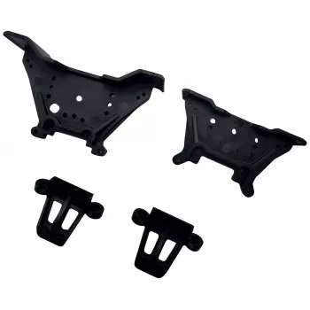 Conjunto de pontes de amortecedores em alumínio Reely RE-9043704 para carros RC 1:10 (dianteiras e traseiras, azul)