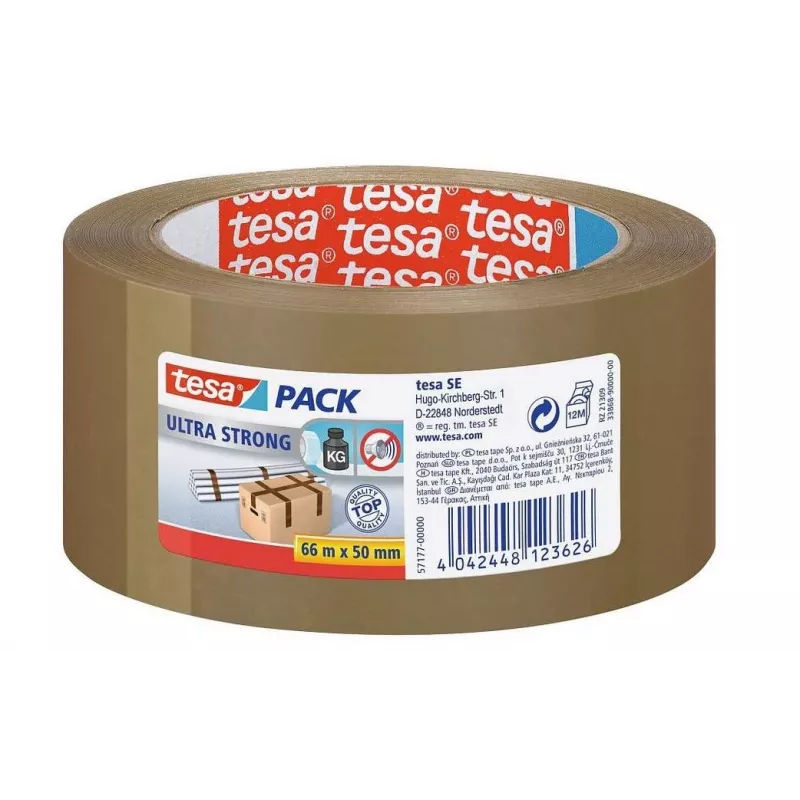 Fita de embalagem tesa ULTRA STRONG 57177 castanha 66 m x 50 mm 6 rolos