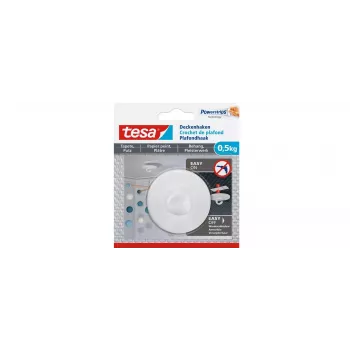 Crochets adesivos de teto tesa 77781 para papel de parede e estuque, branco, 3 crochets + 4 Powerstrips