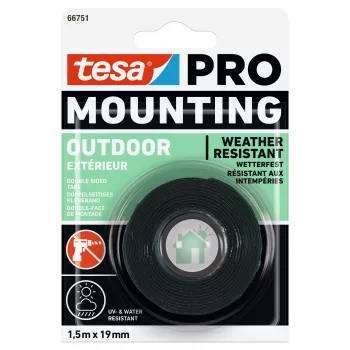 tesa Montagem PRO Outdoor 66751-00000-00 Fita de montagem transparente 1,5 m x 19 mm