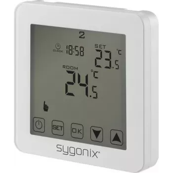 Sygonix Touch 2 Termostato de ambiente de encastrar com programação semanal, 1-70°C, Branco SY-4961570