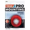 tesa Montagem PRO Transparente 66965-00001-00 Fita de montagem dupla face de espuma acrílica, 5 m x 19 mm, suporta até 10 kg/m, resistente a UV e humidade, para interior e exterior