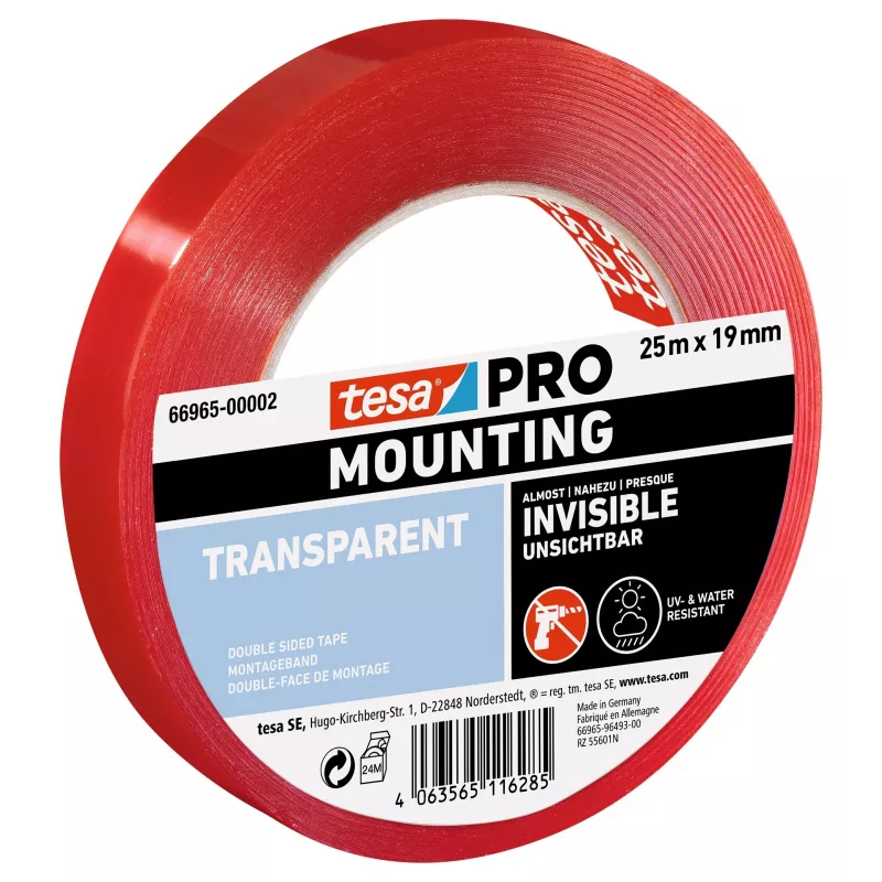 tesa Montagem PRO Fita de montagem transparente 25 m x 19 mm 66965-00002-00