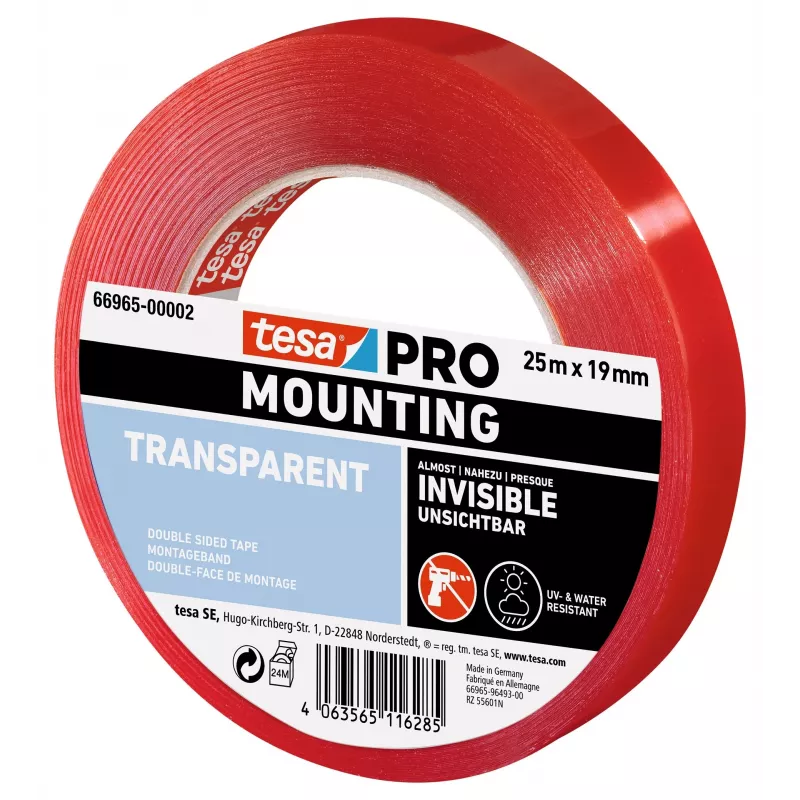 tesa Montagem PRO Fita de montagem transparente 25 m x 19 mm 66965-00002-00