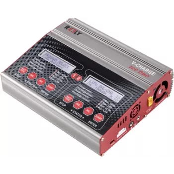 Reely V-Charge 200 Duo Carregador multifunções 12V, 230V 10A para NiMH, LiPo, LiIon, LiHV, chumbo-cálcio, chumbo-ácido (RE-7764834)
