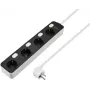 Sygonix SY-6118236 Régua de tomadas 4 tomadas com interruptor iluminado, Schuko, cabo de 1,5 m, Preto