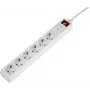 Sygonix SY-5044446 Régua de tomadas com proteção contra sobretensões Branco 6 tomadas cabo de 1,5 m