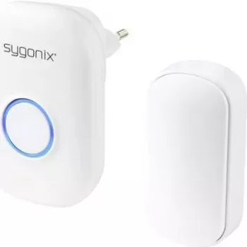 Sygonix SY-5225388 Conjunto de campainha sem fios, sem pilhas, com luz intermitente