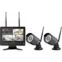 Sygonix Conjunto de câmara de vigilância sem fios com 2 câmaras, 1280 x 720 píxeis, 2,4 GHz, monitor de 7 polegadas, IP66, visão noturna, áudio bidirecional, MicroSD até 128 GB SY-6330454