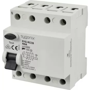 Sygonix SY-6438022 interruptor diferencial 4 polos 40 A 300 mA tipo A 400 V 10 kA