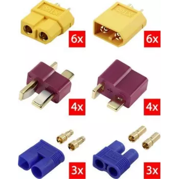 Reely RE-6699867 cabo adaptador em Y XT60 para T-Plug e EC3 dourado