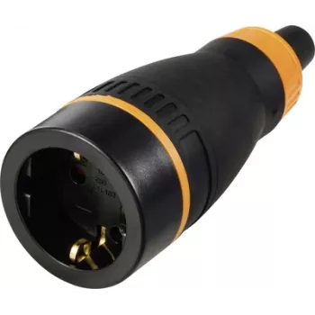 Sygonix SY-6618480 conector fêmea Schuko TPE PC 250 V/AC preto laranja IP20