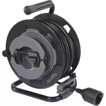 Sygonix SY-6618486 tambor de cabo com 4 tomadas Schuko, 25 m cabo, preto