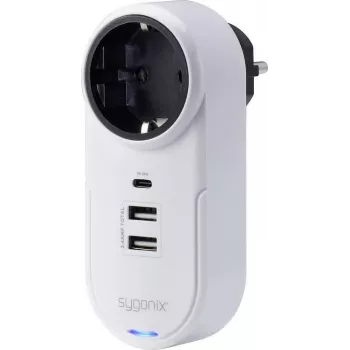 Sygonix SY-4512996 Adaptador intermédio com USB, branco