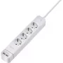 Sygonix SY-4535058 Régua de tomadas 6 tomadas com interruptor principal iluminado, cabo de 1,5 m, branco