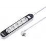 Sygonix SY-4538276 Régua de tomadas 5 tomadas com interruptor iluminado, cabo de 1,5 m, branco/preto