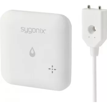 Sygonix SY-6735646 Detetor de água Wi-Fi com controlo por app, sensor interno e externo, alarme de 85 dB, a pilhas