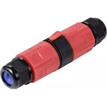 Sygonix SY-6748352 conector de cabo resistente às intempéries de 3 polos com terminais de alavanca, IP68, preto