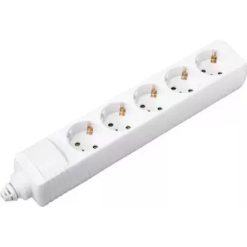 SYGONIX SY-4744418 Régua de tomadas Schuko 3 tomadas, cabo de 1,5 m, branco, sem interruptor