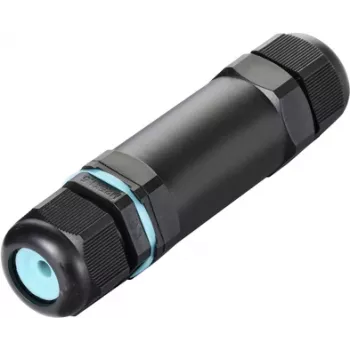 Sygonix SY-5498972 conector de cabo resistente às intempéries com terminais de parafuso, IP68, 3 polos, 32 mm x 118 mm, preto