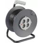 Sygonix SY-5655926 tambor de cabo 25 m preto ficha Schuko, 4 tomadas, proteção térmica
