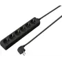 Régua de tomadas SYGONIX SY-4890992, 6 tomadas Schuko, sem interruptor, preta, cabo de 1,5 m