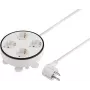 Tambor de cabo Sygonix SY-5806892 1,5 m branco 4 tomadas Schuko 3680 W com interruptor principal