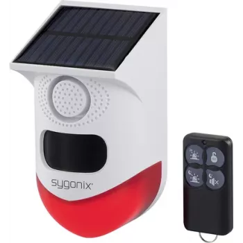Sygonix mini sistema de alarme branco vermelho com detetor de movimento PIR LED e comando (SY-6515320)