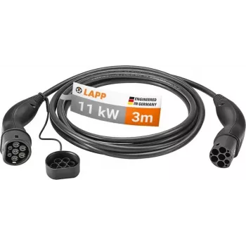LAPP cabo de carregamento EV Type 2 Mode 3 11 kW trifásico 16 A 3 m preto 75747