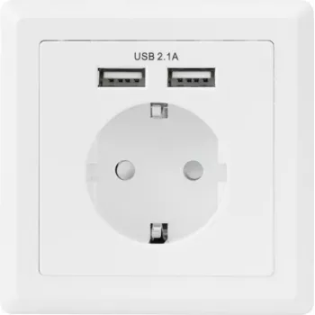 Sygonix SY-5045294 tomada encastrada com proteção reforçada contra contacto e saída de carregamento USB IP20