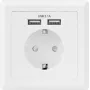 Sygonix SY-5045294 tomada encastrada com proteção reforçada contra contacto e saída de carregamento USB IP20
