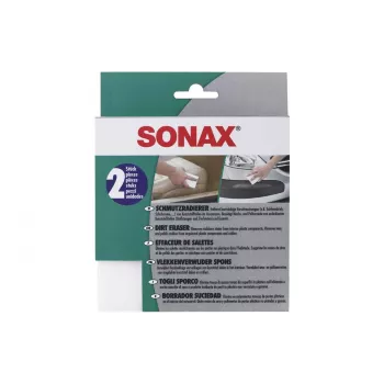 SONAX esponja de limpeza removedora de sujidade, pack de 3, espuma de resina de melamina, branco, 100 x 60 x 25 mm 416000