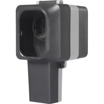 Sygonix SY-6670746 tomada de superfície de 1 via, com fechadura, bases rotativas, IP55, cinzento