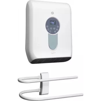 Sygonix SY-5050590 Termoventilador de casa de banho branco 2000W com ecrã LED, comando tátil e telecomando, IP22 resistente a salpicos