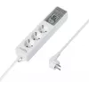 Régua de tomadas com temporizador digital Sygonix SY-4675078, 3 tomadas Schuko, cabo de 1,5 m, branco