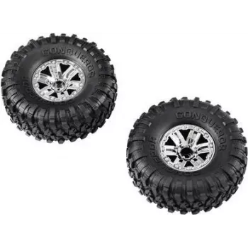 Conjunto de pneus e jantes para carro RC 1:10 Reely RE-7706298 (4 unid., sextavado de 12 mm, perfil offroad com picos)