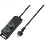SYGONIX SY-5145338 Régua de tomadas com 6 tomadas Schuko, cabo de 1,5 m, preto/verde